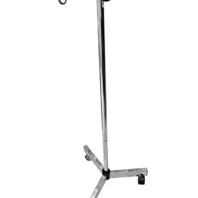 Porta Suero de base tubular tripie de 2 ganchos