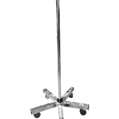 Porta suero de 5 llantas (pentapie) de 2 ganchos