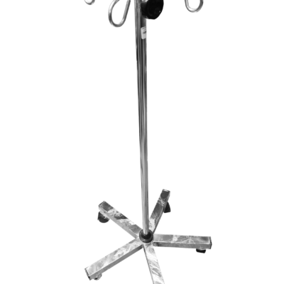 Porta suero de 5 llantas (pentapie) de 4 ganchos