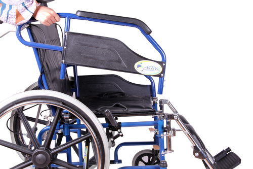Silla de ruedas reclinable con brazos y eleva piernas desmontables - Imagen 3
