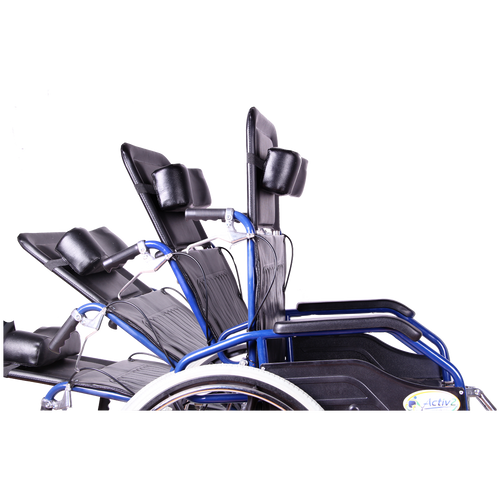 Silla de ruedas reclinable con brazos y eleva piernas desmontables - Imagen 2