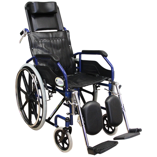 Silla de ruedas reclinable con brazos y eleva piernas desmontables