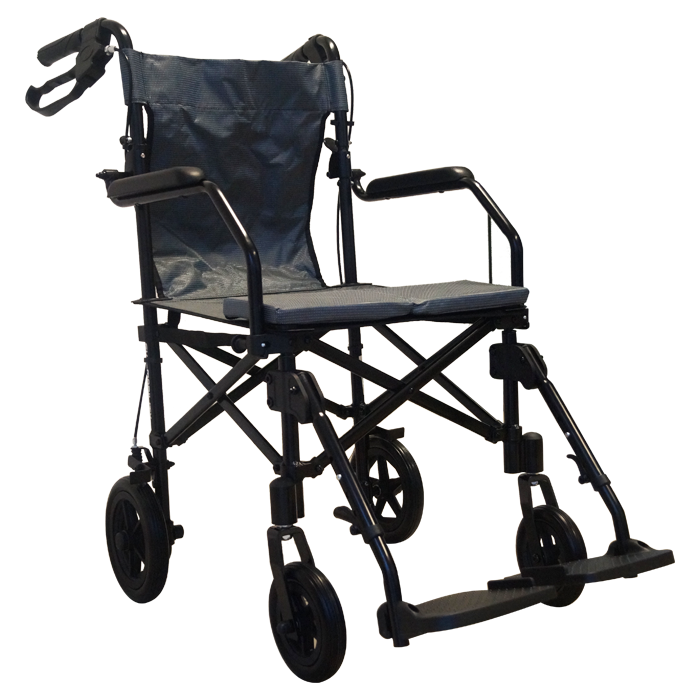 Silla de ruedas de traslado con maleta