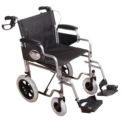 Silla de ruedas de traslado con frenos - Imagen 2