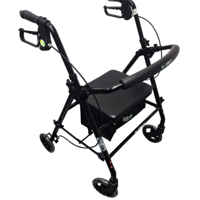 Andadera rollator oscura de aluminio