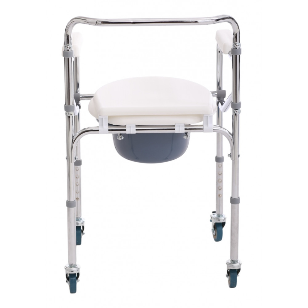 Silla comodo cromada plegable con ruedas - Imagen 2