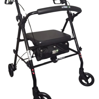 Andadera rollator en acero color oscuro
