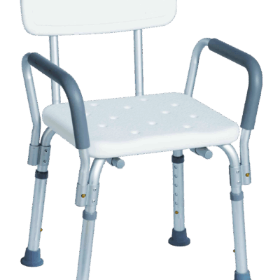 Silla ducha de aluminio con agarradera y respaldo desmontable