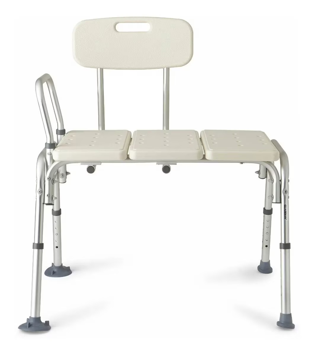 Silla banco ducha en aluminio con extensión y respaldo