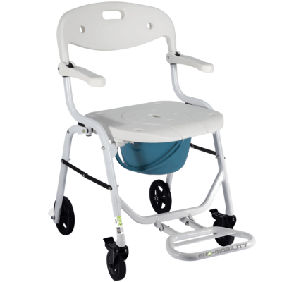 Silla ducha con comodo y ruedas en aluminio