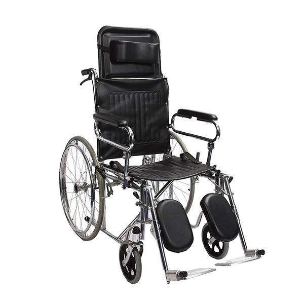Silla de ruedas reclinable tipo cama con elevapiernas