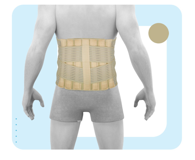 Faja sacrolumbar transpirable alta con varillas